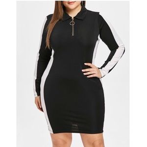 NWT Black and White Collared Dress